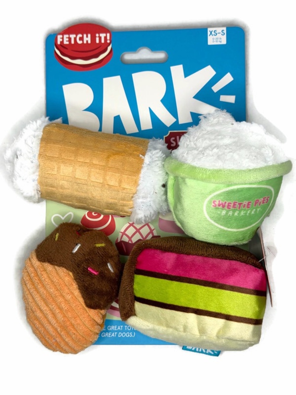 BARK Plush Sweetie Pies Barkery Dessert Dog Toy Set